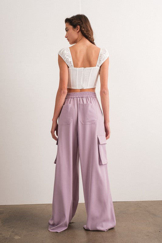 Lavender Ocean Wide Pants with Pockets