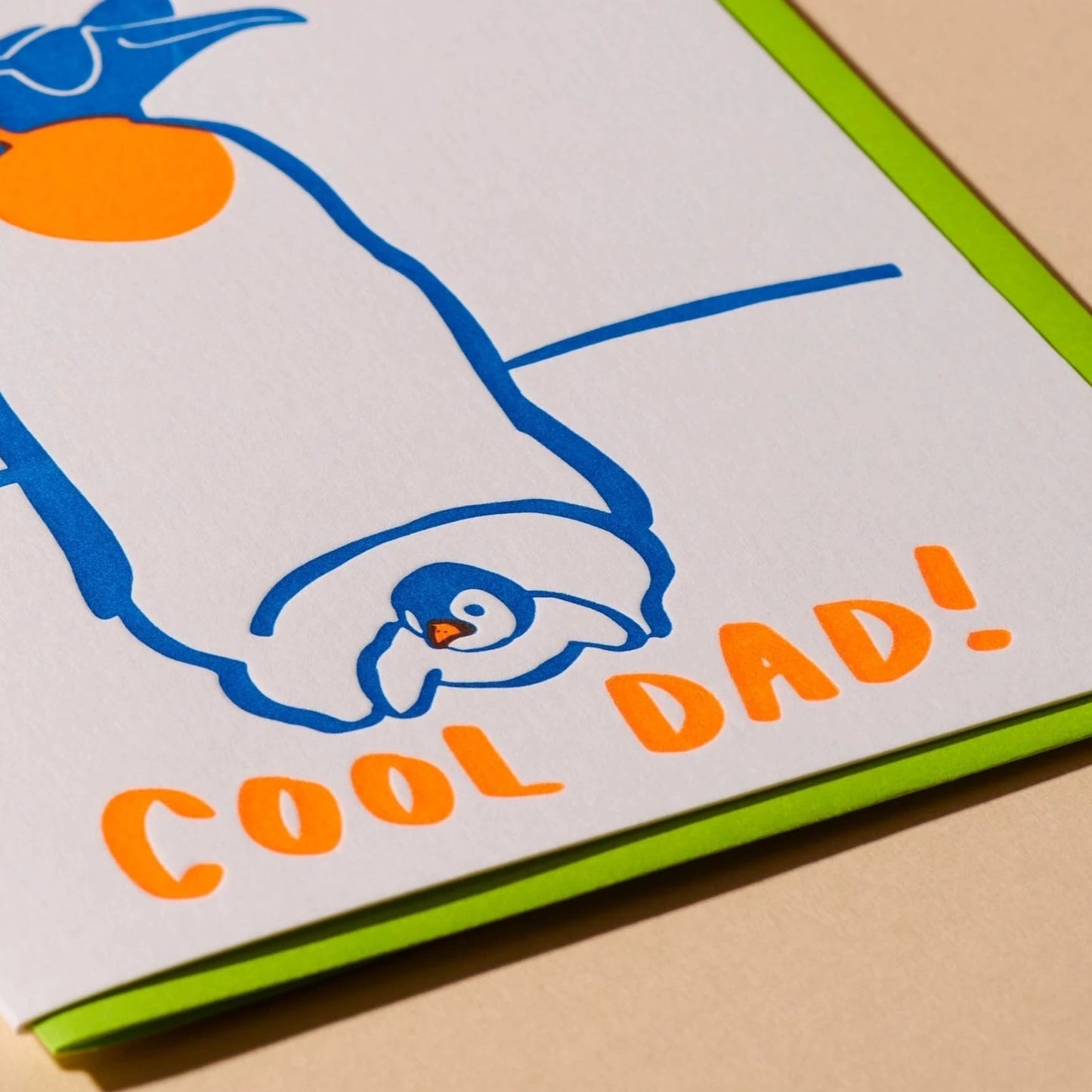 Cool Dad Letterpress Card - Father's Day Penguin