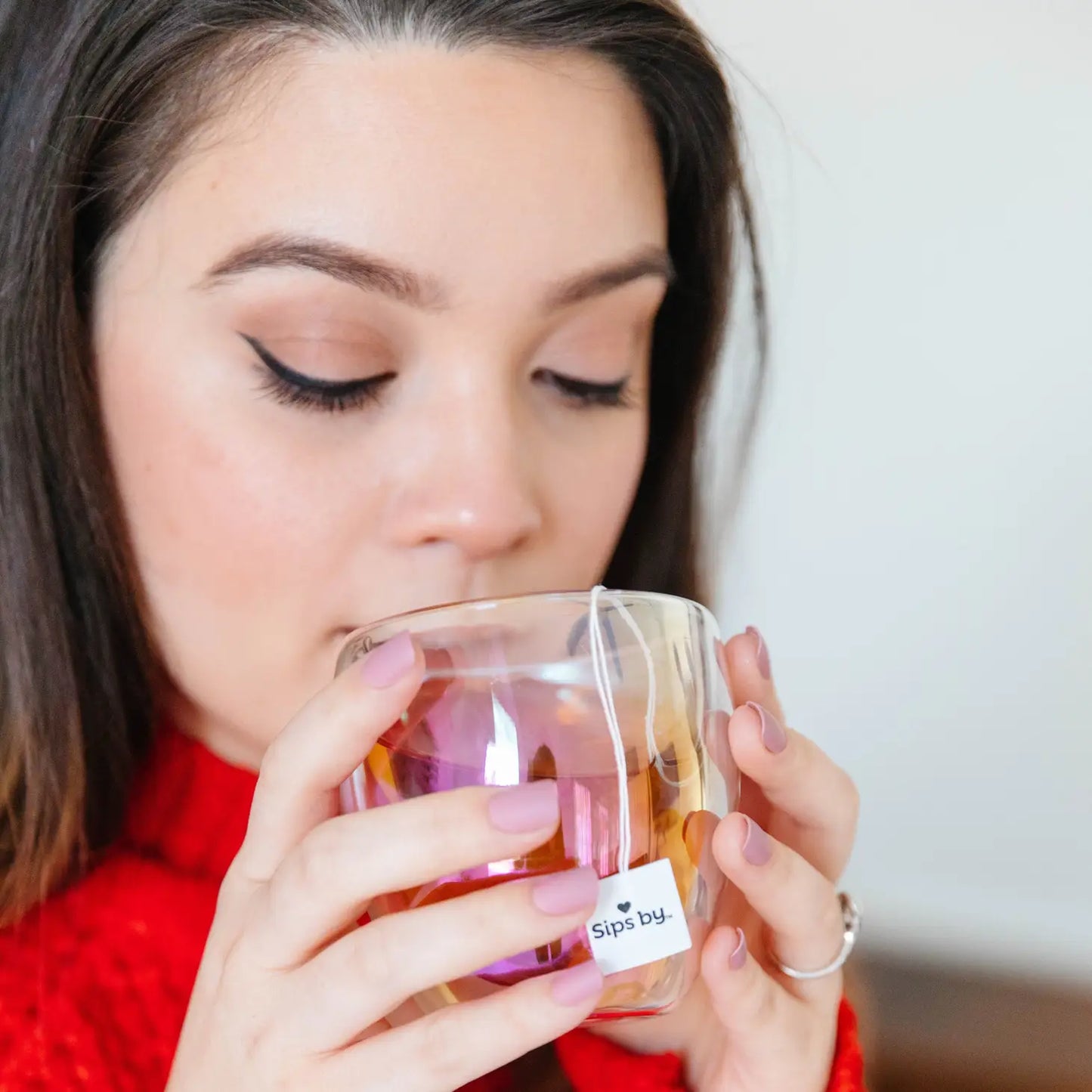 Iridescent Double-Wall Glass Mug