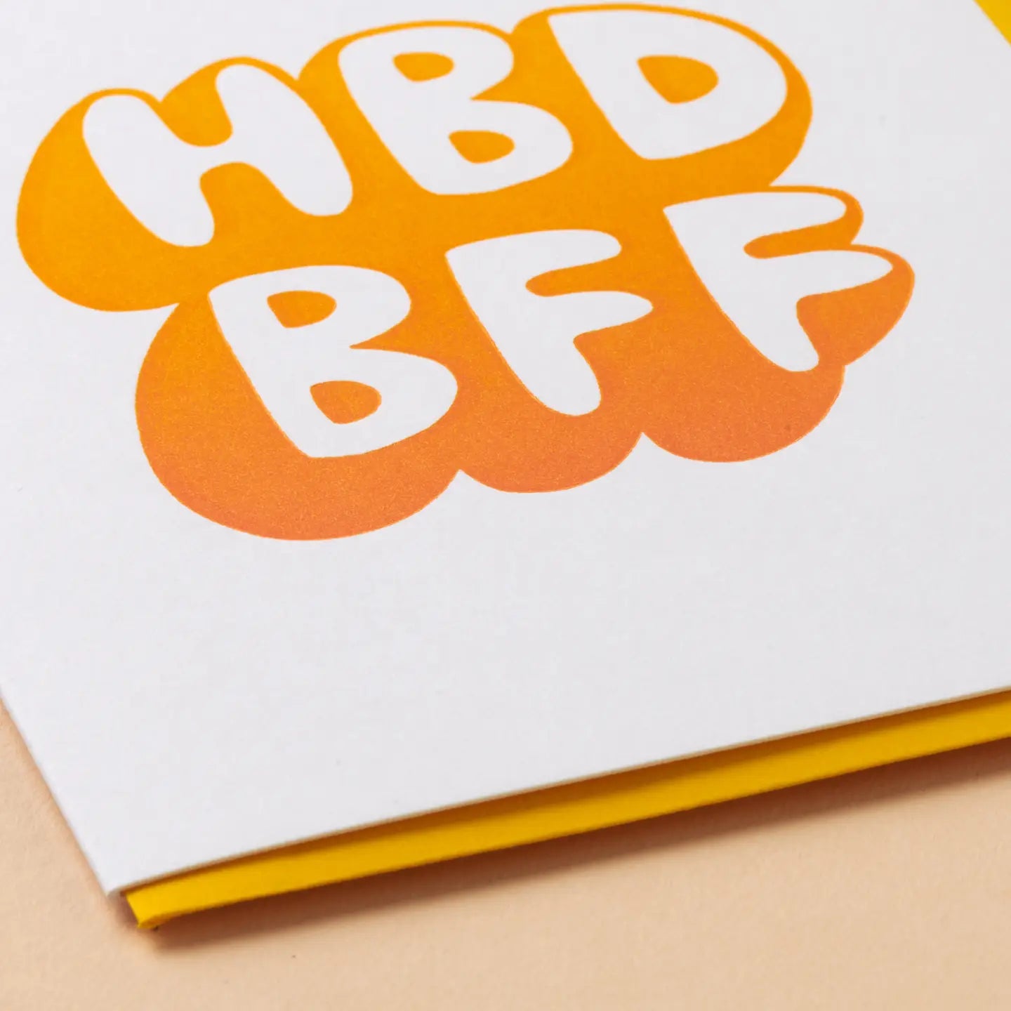 HBD BFF Birthday Letterpress Greeting Card