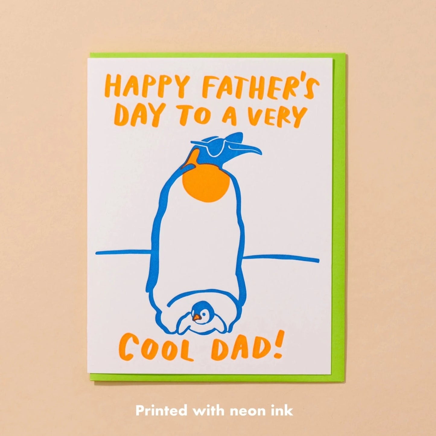 Cool Dad Letterpress Card - Father's Day Penguin