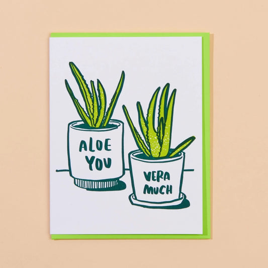 Aloe You Letterpress Greeting Card