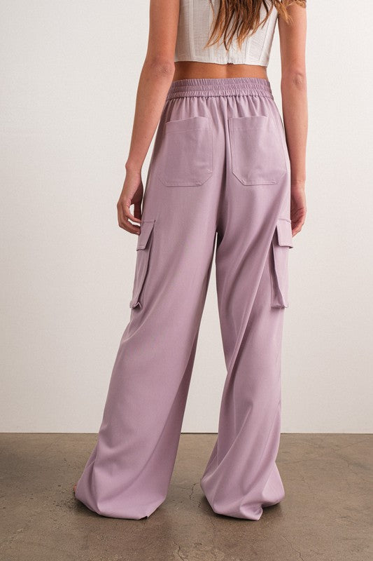 Lavender Ocean Wide Pants with Pockets