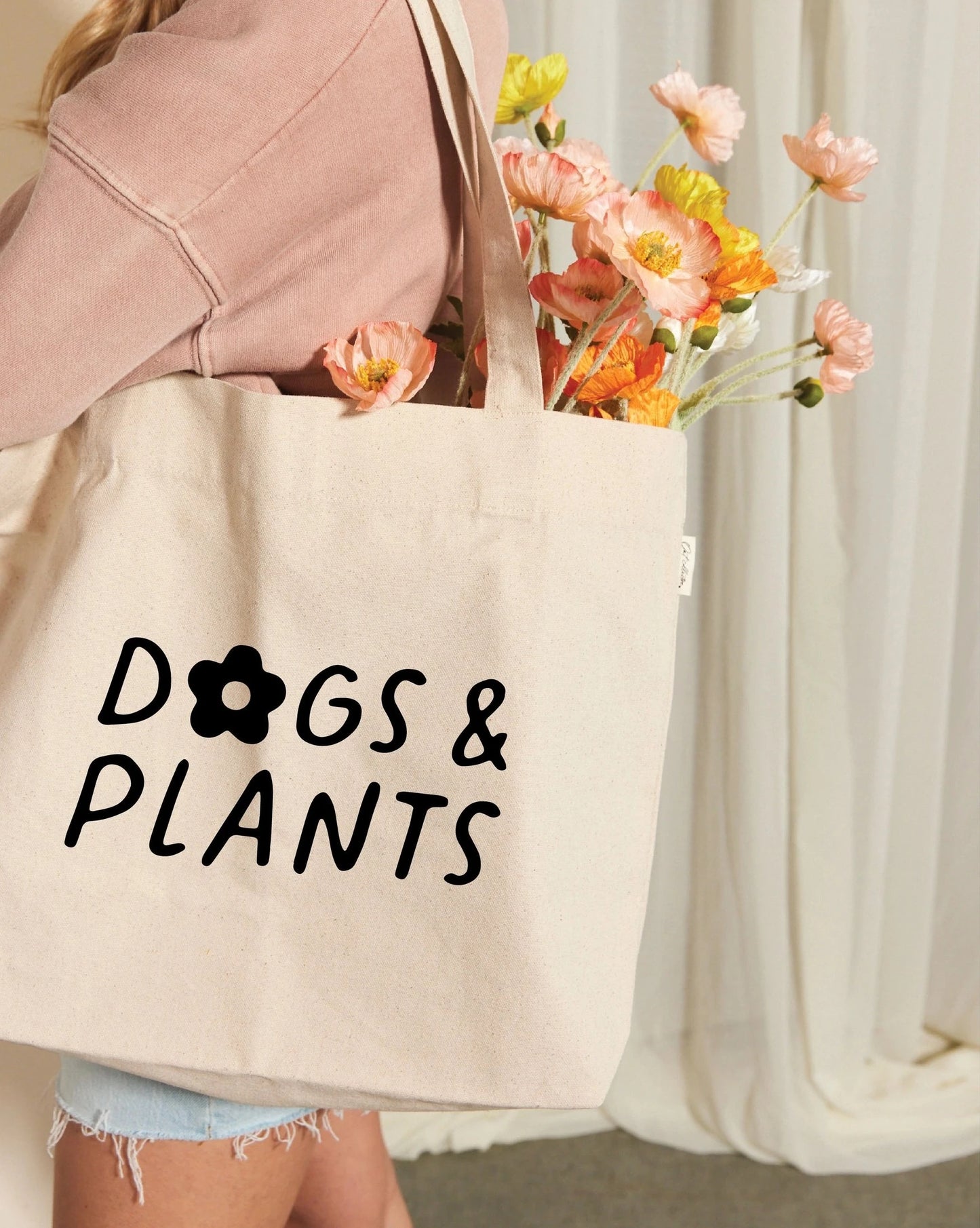 Dogs and Plants Canvas Tote Bag