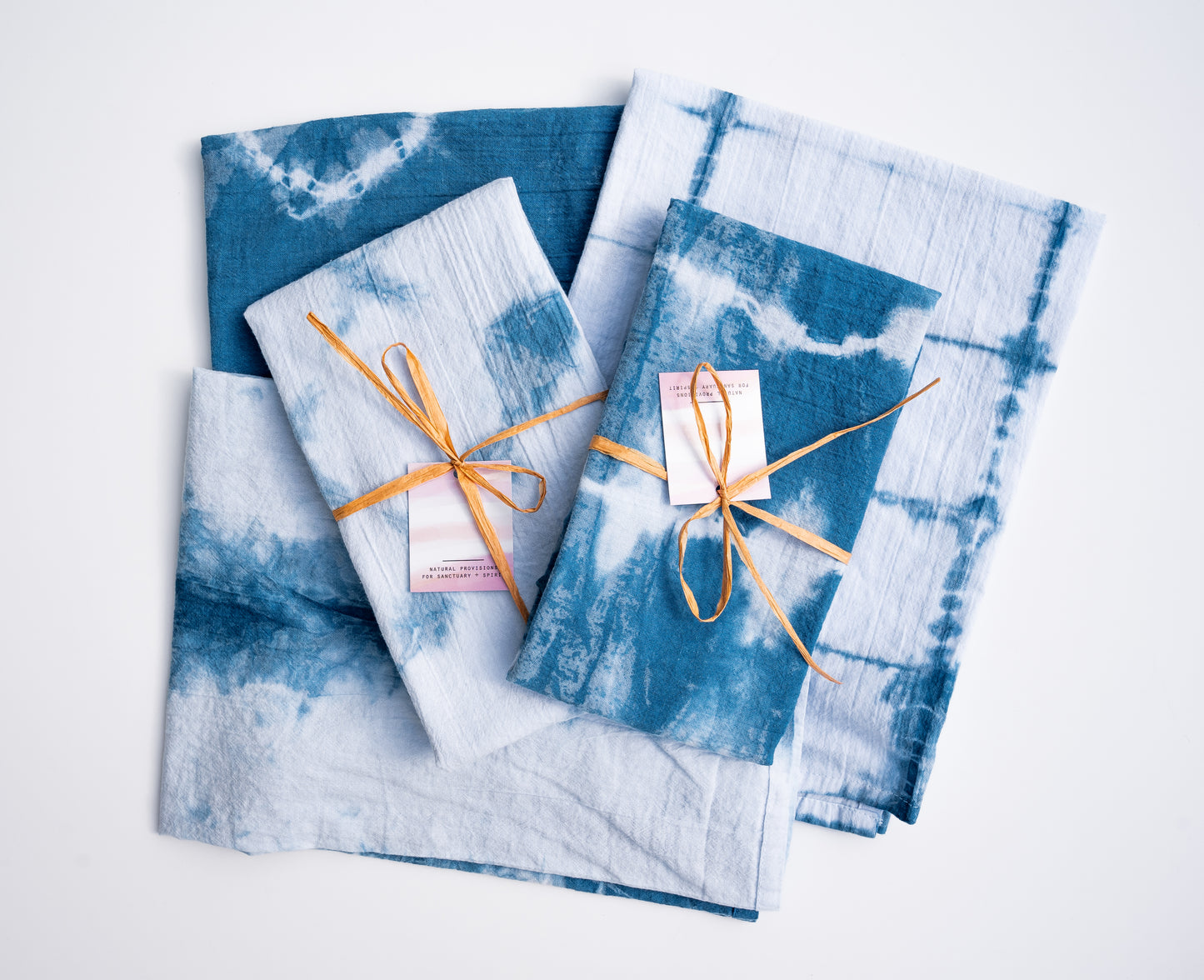 Hand-Dyed Shibori XXL Tea Towel